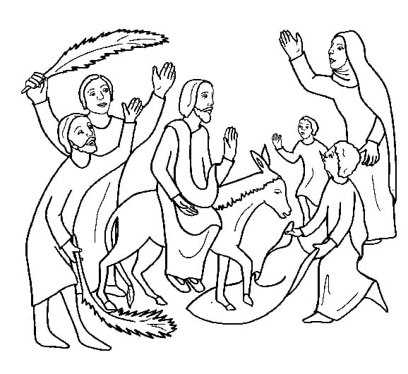 Printable for Palm Sunday available for free Coloring Page