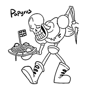Printable coloring page featuring Undertale character Papyrus Coloring Page