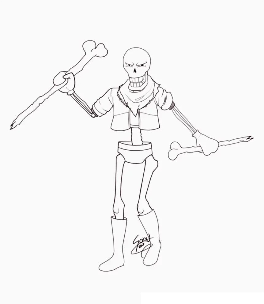 Undertale Papyrus Coloring Page Coloring Page