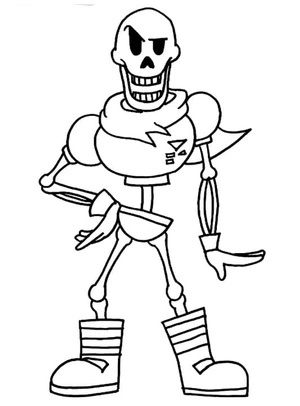 Undertale's Papyrus Coloring Page
