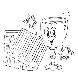 Illustration of Passover Celebration  Coloring Page