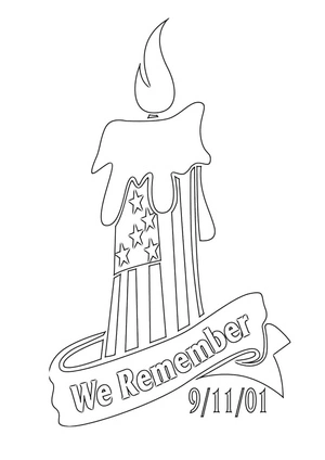 Candle for Patriot Day Coloring Page