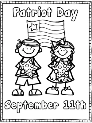 Children Commemorating Patriot Day Coloring Page