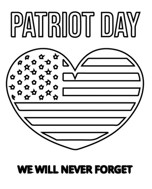 Heart for Patriot Day Coloring Page