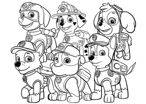 Characters from Paw Patrol, not referring it as Pups from Paw Patrol. Coloring Page