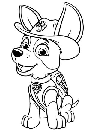 Cute Paw Patrol Tracker Coloring Page