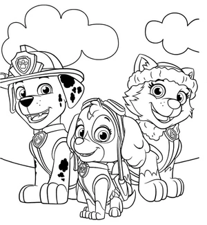 Cute Paw Patrol Coloring Page