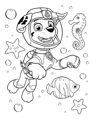 "Paw Patrol's Marshall" Coloring Page