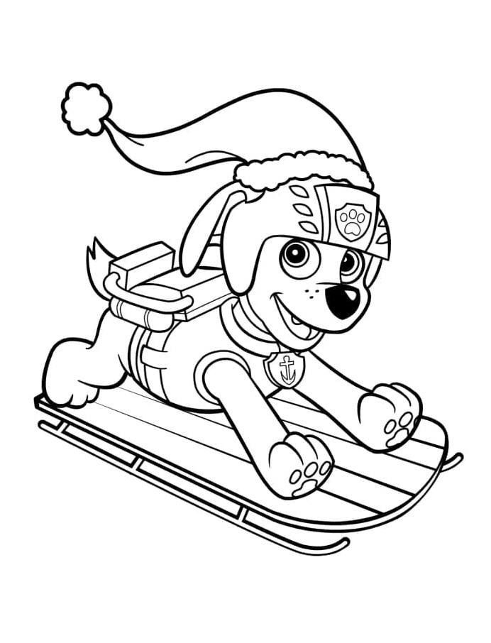 Zuma from Paw Patrol Happiness Coloring Page