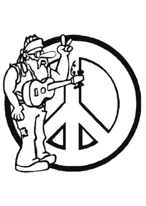 Hippie Dude and Peace Symbol