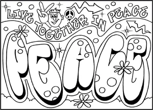"Live Together in Harmony" Coloring Page