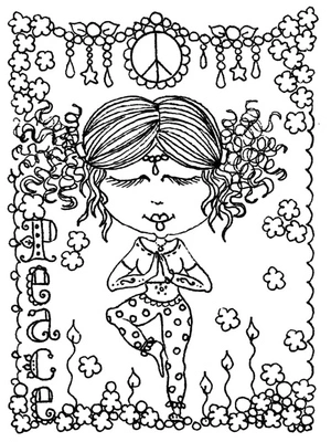 Peaceful Yoga Coloring Page