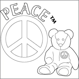 Teddy Bear with Peace Sign