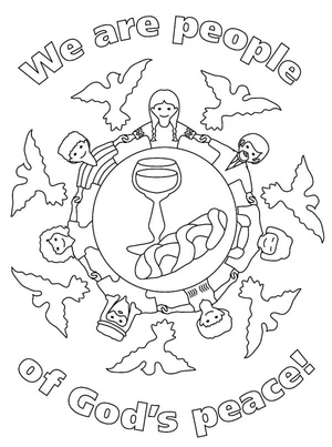 "We are Peaceful People of God" Coloring Page