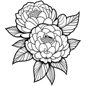 Flowers of the Peony Coloring Page