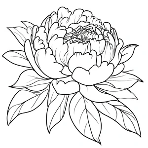 Peony Flower Coloring Page for Print Coloring Page