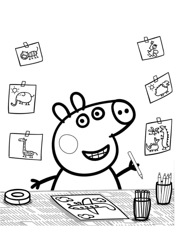 Drawing of Peppa Pig Coloring Page