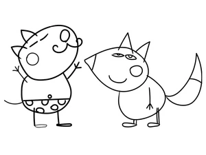 Friends of Peppa Pig can be rewritten as "Peppa Pig's Companions". Coloring Page