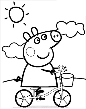 Peppa Pig Riding a Bicycle