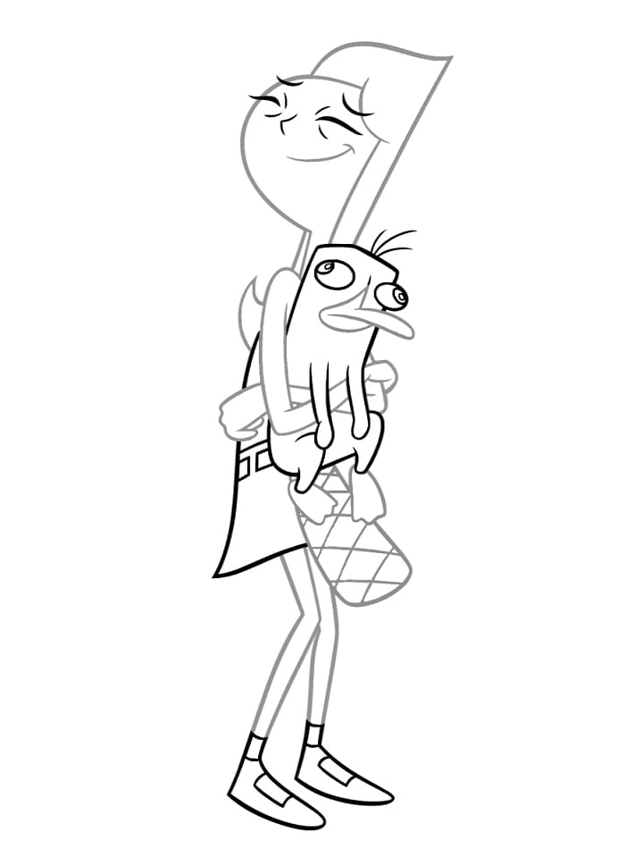 Candace with Perry Coloring Page