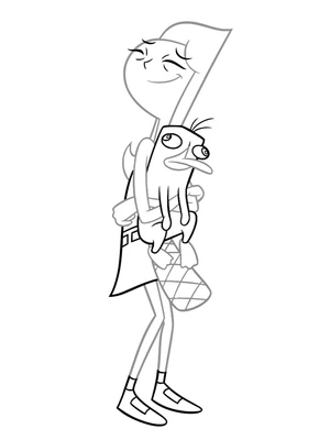 Candace with Perry Coloring Page