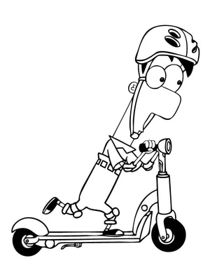 Ferb from the show Phineas and Ferb Coloring Page