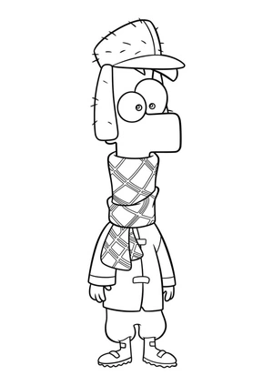 Ferb in the Winter Coloring Page