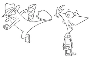 Phineas and Perry Coloring Page