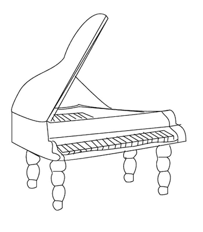 Free Piano Pictures Coloring Page