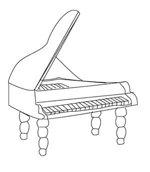 Free Piano Pictures Coloring Page