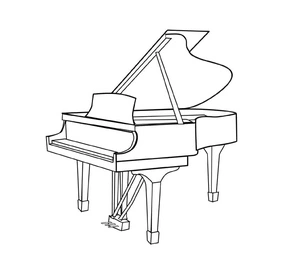 Magnificent Piano Coloring Page