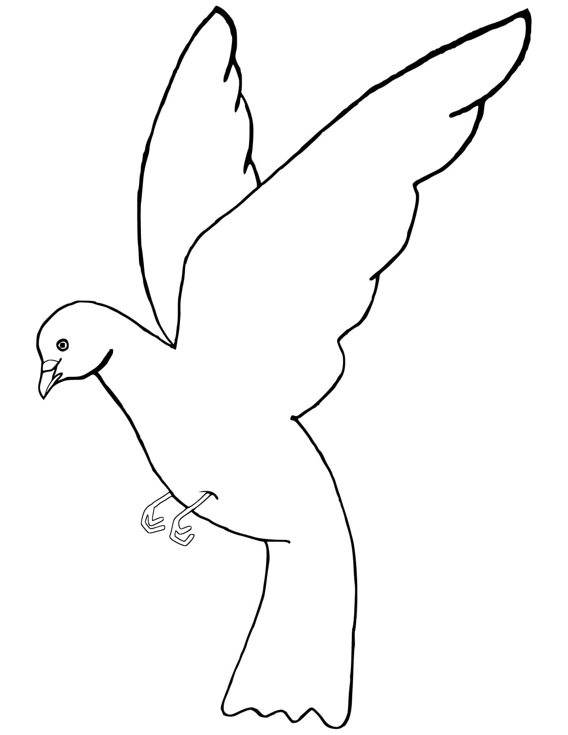 A Dove in Flight Coloring Page