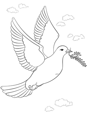 Dove Flying in the Sky
