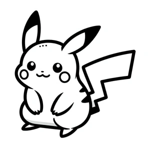 Chubby Pikachu Coloring Page