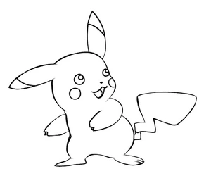 Joyful Pikachu Coloring Page