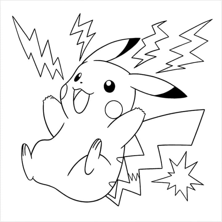 Magnificent Pikachu Coloring Page