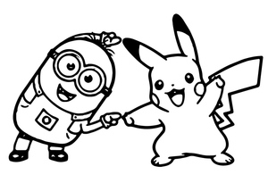 Minion and Pikachu characters