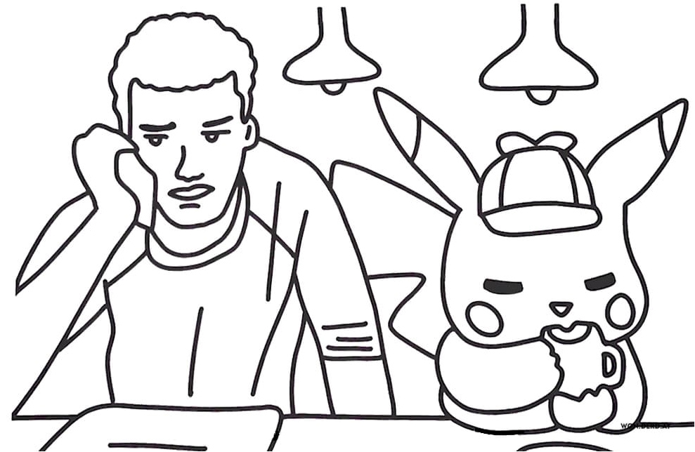 Pikachu in the Film Coloring Page