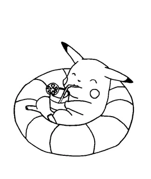 Pikachu Taking a Break Coloring Page