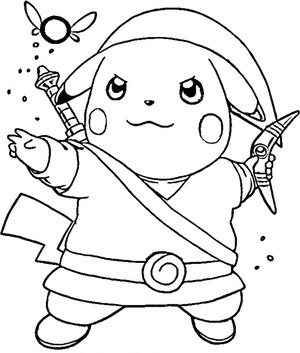 Pikachu the Ninja Coloring Page