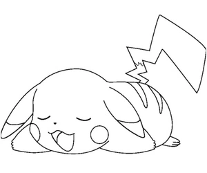 Printable Sleeping Pikachu Coloring Page Coloring Page