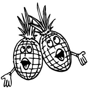 Musical Pineapples Coloring Page