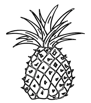 Patriotic Pineapple Coloring Page