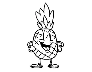 Pineapple Cartoon Coloring Page Coloring Page