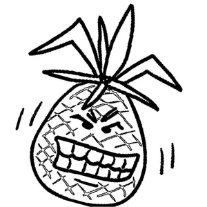 Spooky Pineapple Coloring Page