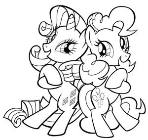 Pinkie Pie and Rarity Coloring Page