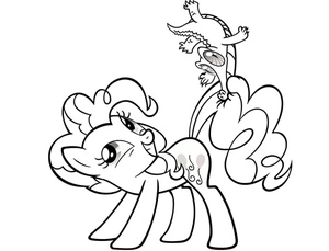 Pinkie Pie Befriended by a Crocodile Coloring Page