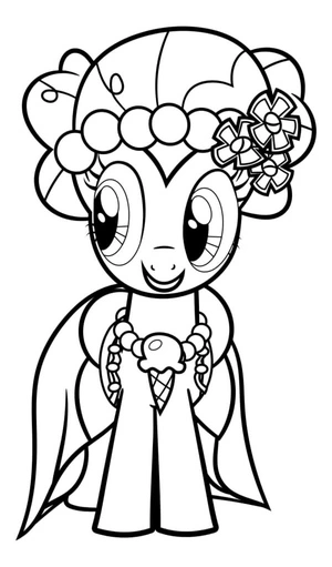 Pinkie Pie in a Fancy Dress Coloring Page