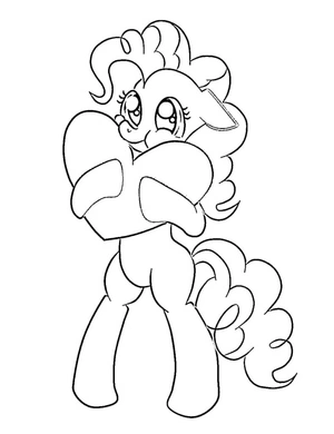 Pinkie Pie Pony with a Heart Coloring Page