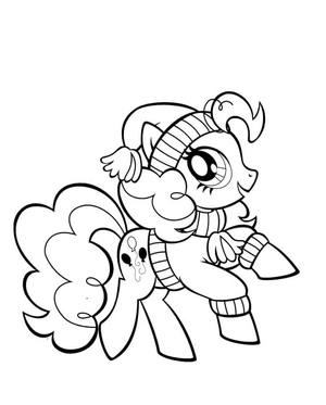 Pinkie Pie wearing winter attire Coloring Page